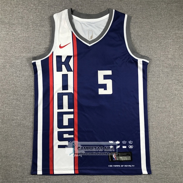 Camiseta Nino Sacramento Kings De'aaron Fox NO 5 2023-24 Ciudad Azul